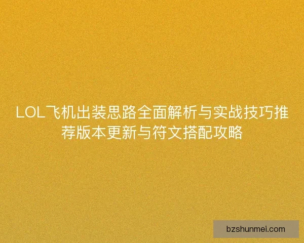 LOL飞机出装思路全面解析与实战技巧推荐版本更新与符文搭配攻略